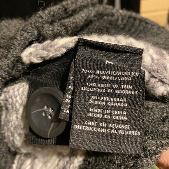 Nicole Miller Shawl Collar Cardigan Sweater, Wool Mix, Geometric Pattern, Size M - Picture 6 of 7